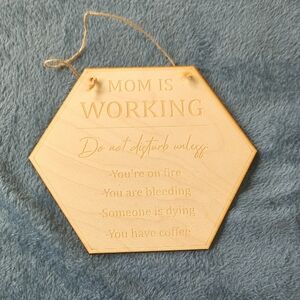 Hexagon Wooden Sign with Engraved Text